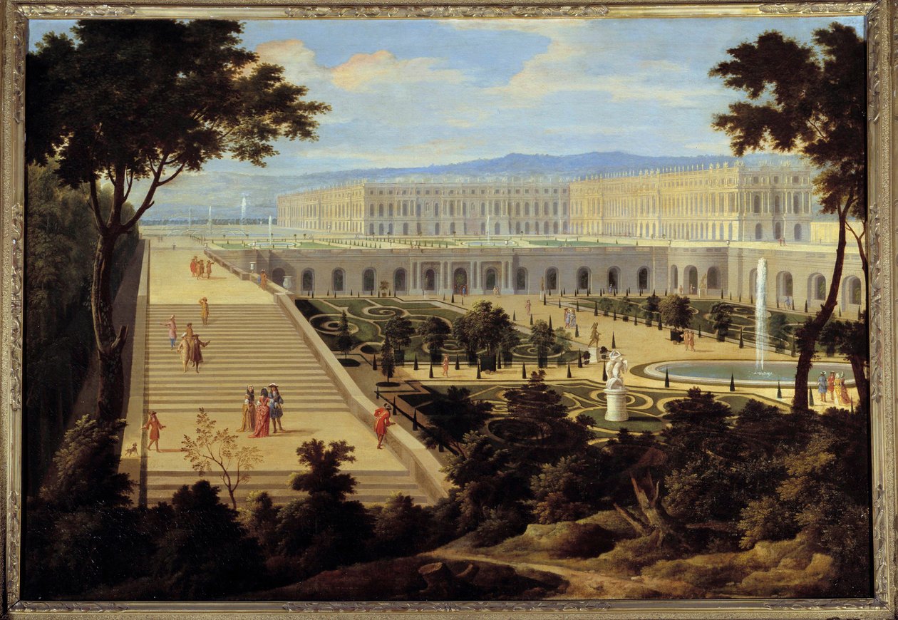 Näkymä Orangerielle, Cent-Marchesin portaille ja Versailles