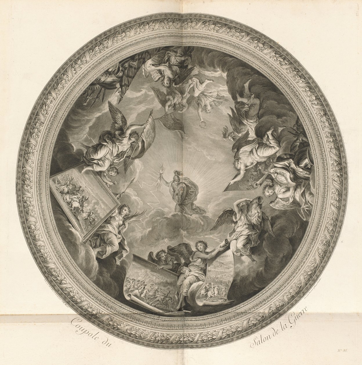 Salon de la Guerren kupoli (sotasalon kupoli) [pl. 35] tekijältä Jean Baptiste Masse