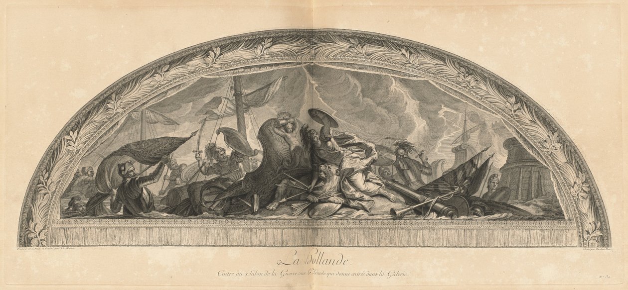 Holland, Center of the Salon of War in the Arcade that Opens in the Gallery (Hollanti, Center of the Salon of War in the Arcade that Opens into the Gallery) [pl. 39] tekijältä Jean Baptiste Masse