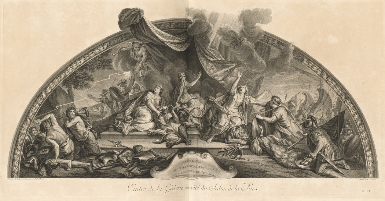 Hollanti hyväksyy rauhan ja irtautuu Saksasta ja Espanjasta 1678, Gallerian keskus Salon de la Paix