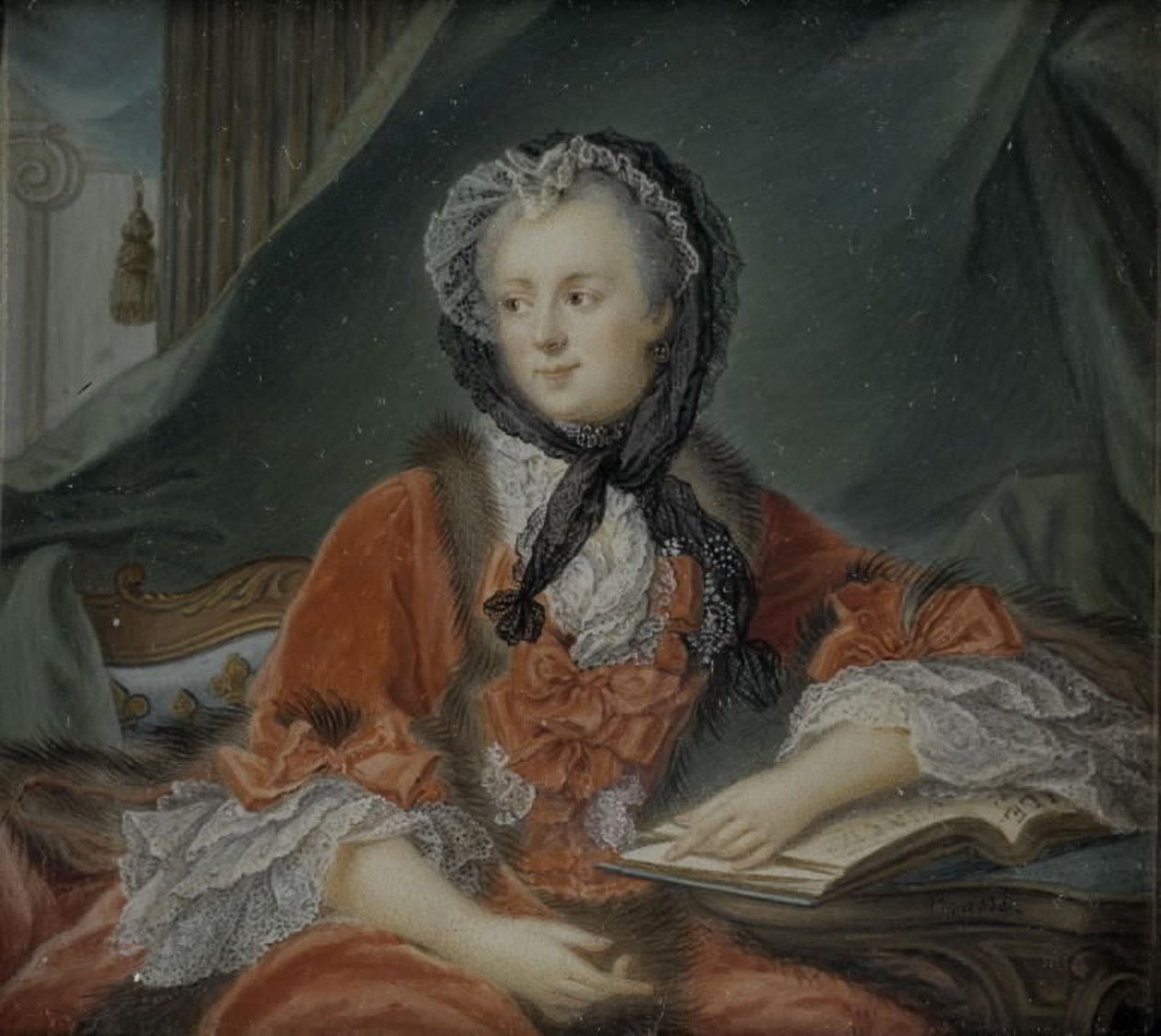 Ranskan kuningattaren (1703-1768) Marie Leszczinskan muotokuva tekijältä Jean Baptiste Masse