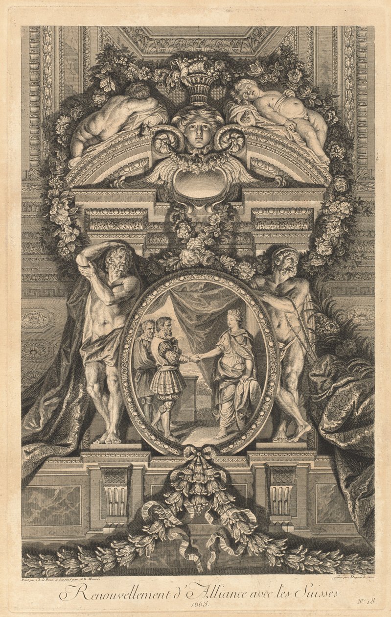 Liiton uusiminen sveitsiläisten kanssa 1663 [pl. 18] tekijältä Jean Baptiste Masse