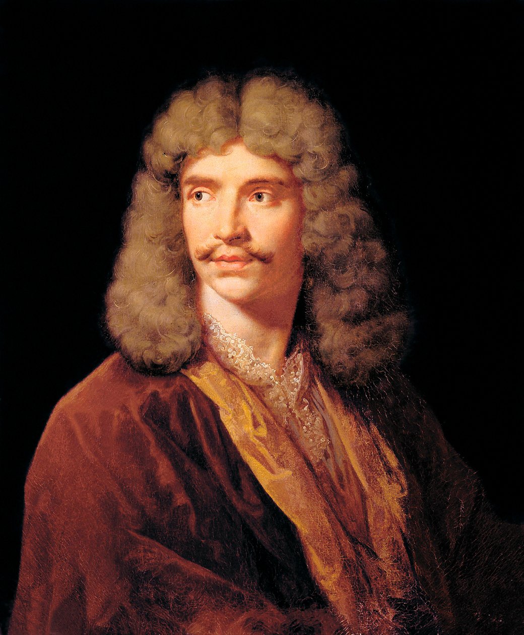 Jean-Baptiste Pocquelinin muotokuva, Moliere. Jean Baptiste Mauzaissen (1784-1844) maalaus Mignard Pierren (1612-1695) maalauksen jälkeen. tekijältä Jean Baptiste Mauzaisse
