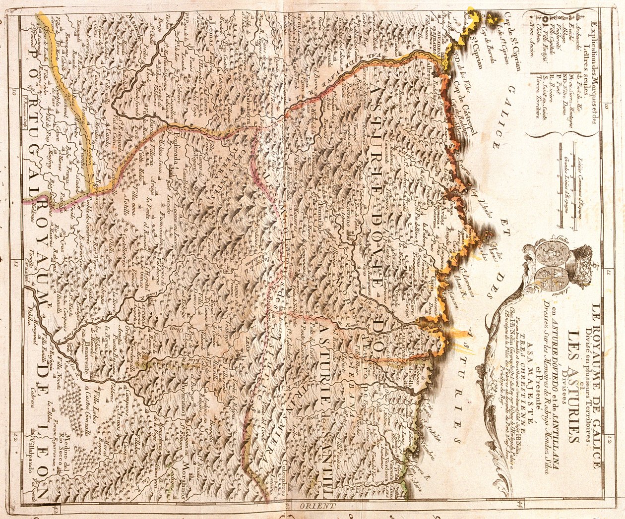 Galicia, Principado de Asturias, Cantabria, Kastilia ja León, , Espanja tekijältä Jean Baptiste Nolin