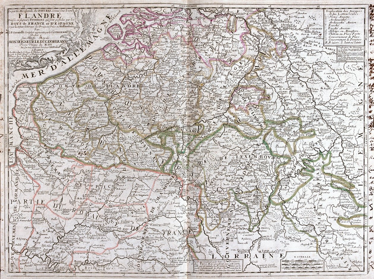 Belgian kartta (kaiverrus tekijältä Jean Baptiste Nolin