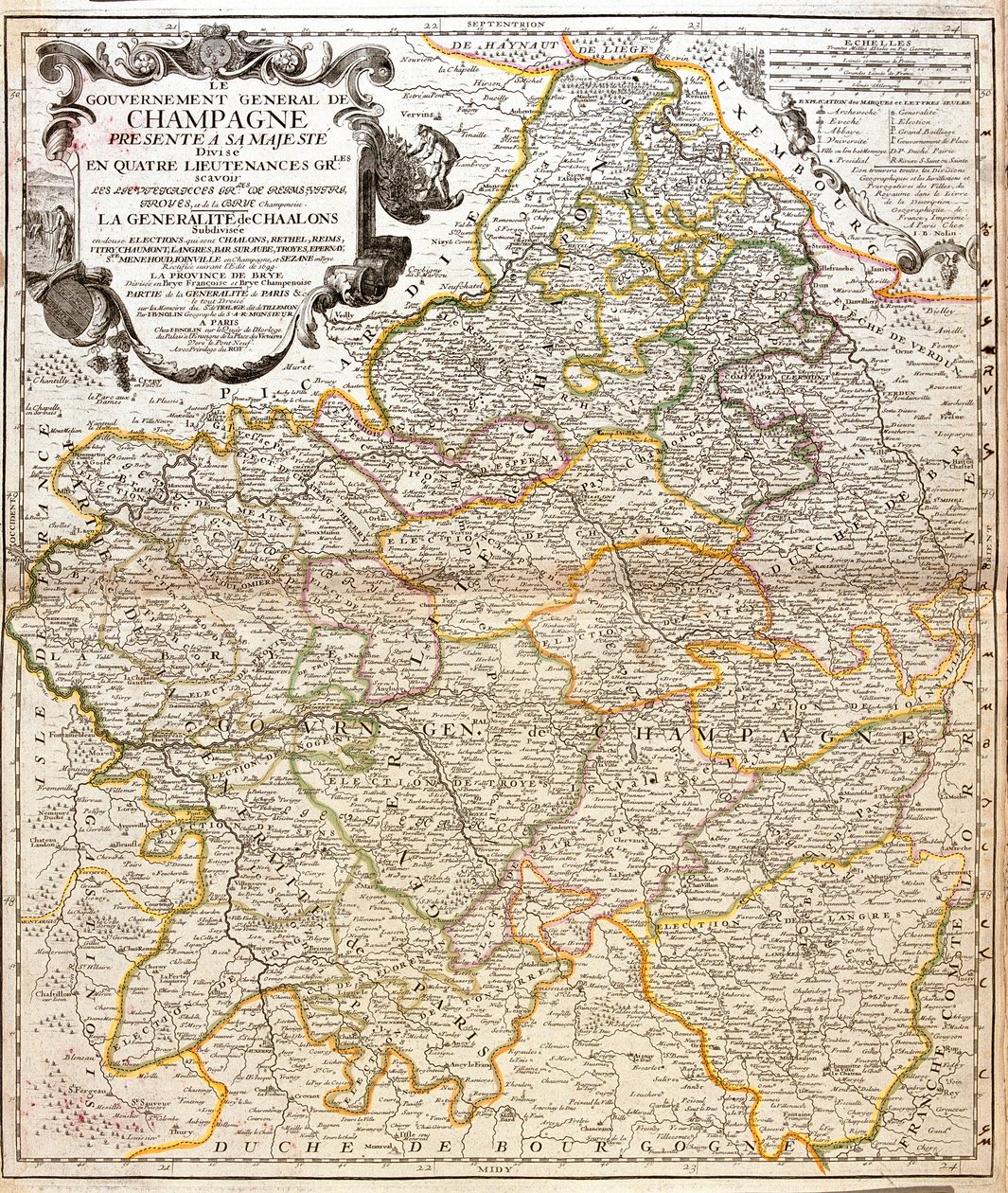 Kartta samppanjasta (Ranska) (kaiverrus tekijältä Jean Baptiste Nolin