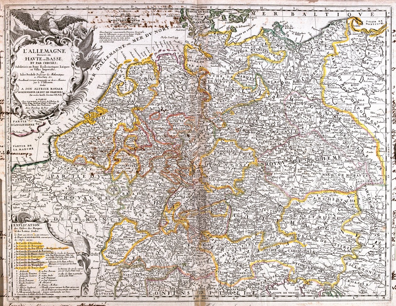 Saksan kartta (1703) (kaiverrus tekijältä Jean Baptiste Nolin
