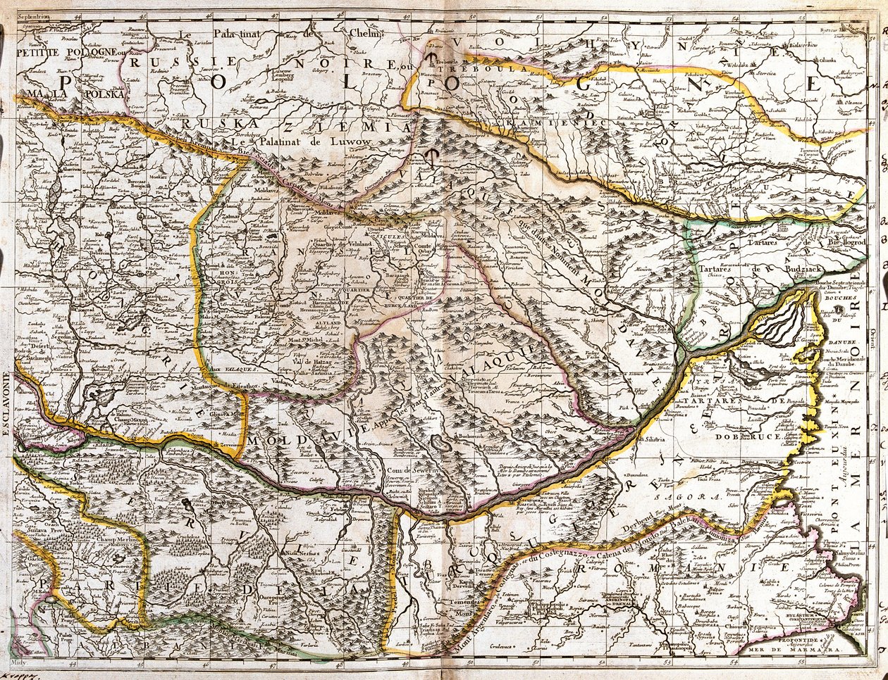 Kartta Moravian Wallachia (Tšekki) (kaiverrus tekijältä Jean Baptiste Nolin