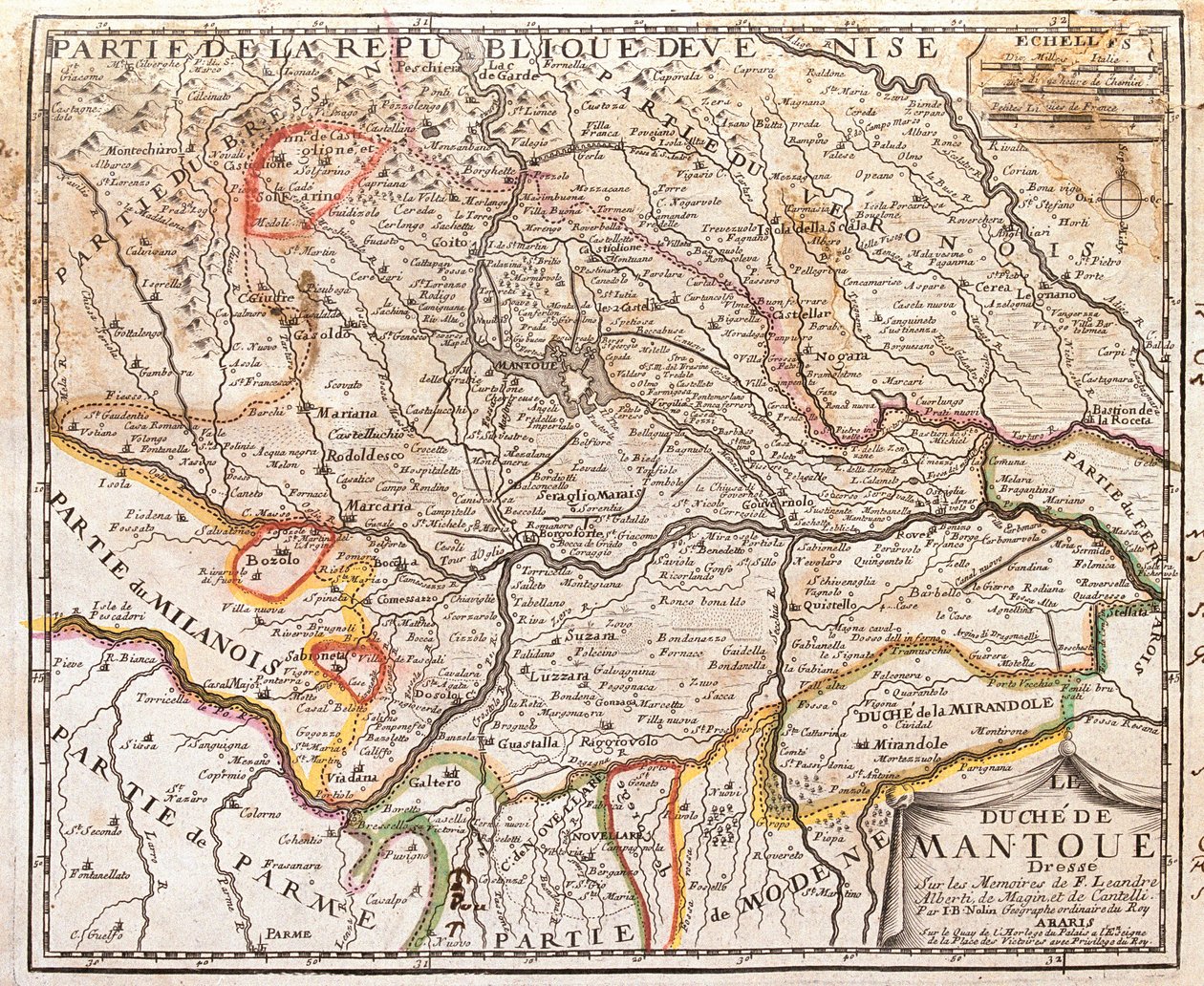 Mantovan maakunnan kartta (Italia) (kaiverrus tekijältä Jean Baptiste Nolin