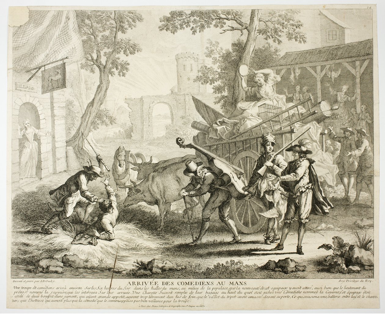 Koomikkojen saapuminen tekijältä Jean-Baptiste Oudry
