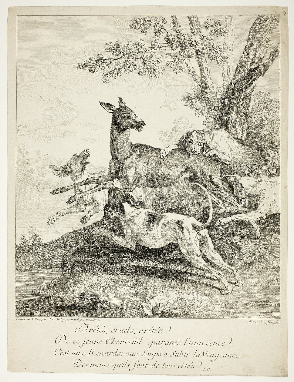 Koirien hyökkäämä peura tekijältä Jean Baptiste Oudry