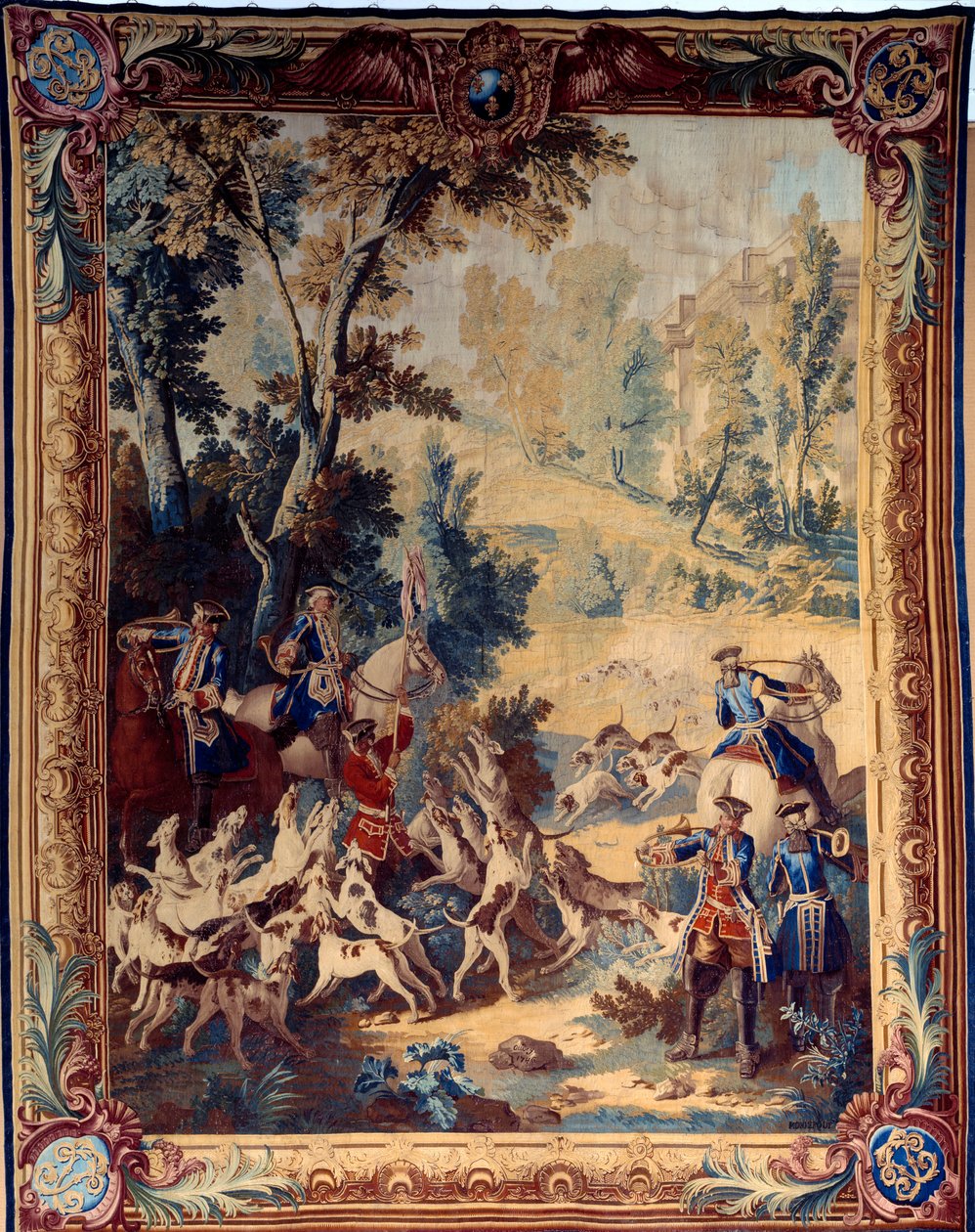 Ludvig XV:n metsästys (1710-1774). Jean Baptiste Oudryn (1686-1755) kuvakudos tekijältä Jean Baptiste Oudry