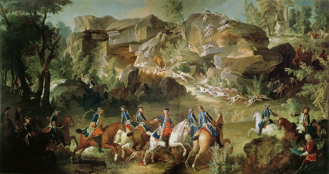 Metsästystä Fontainebleaun metsässä Franchardissa tekijältä Jean Baptiste Oudry