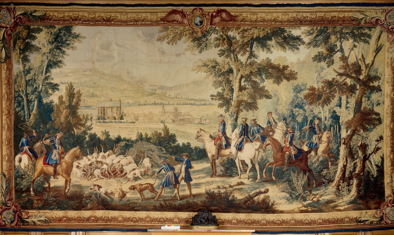 Ludvig XV:n metsästys. Jean Baptiste Oudryn kuvakudos (1686 - 1755) tekijältä Jean Baptiste Oudry