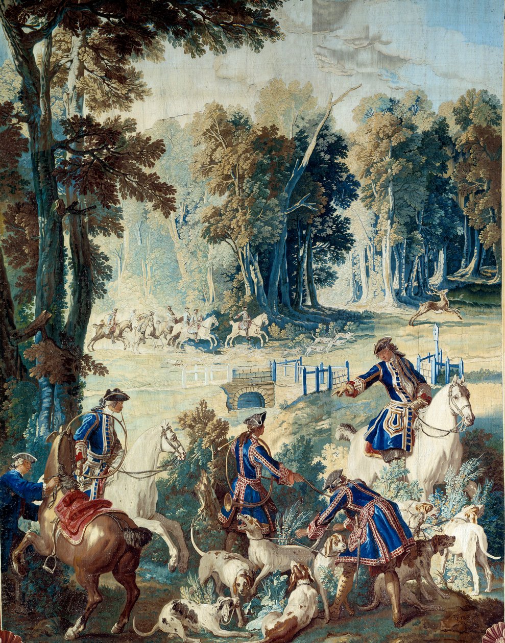 Ludvig XV:n metsästys. Jean Baptiste Oudryn kuvakudos (1686 - 1755) tekijältä Jean Baptiste Oudry