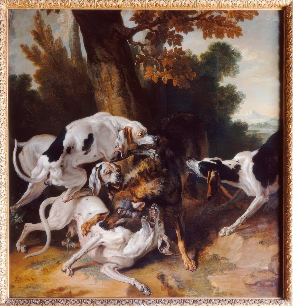 J. – B. Oudry, L’hallali du loup (Wolfsjagd) tekijältä Jean Baptiste Oudry