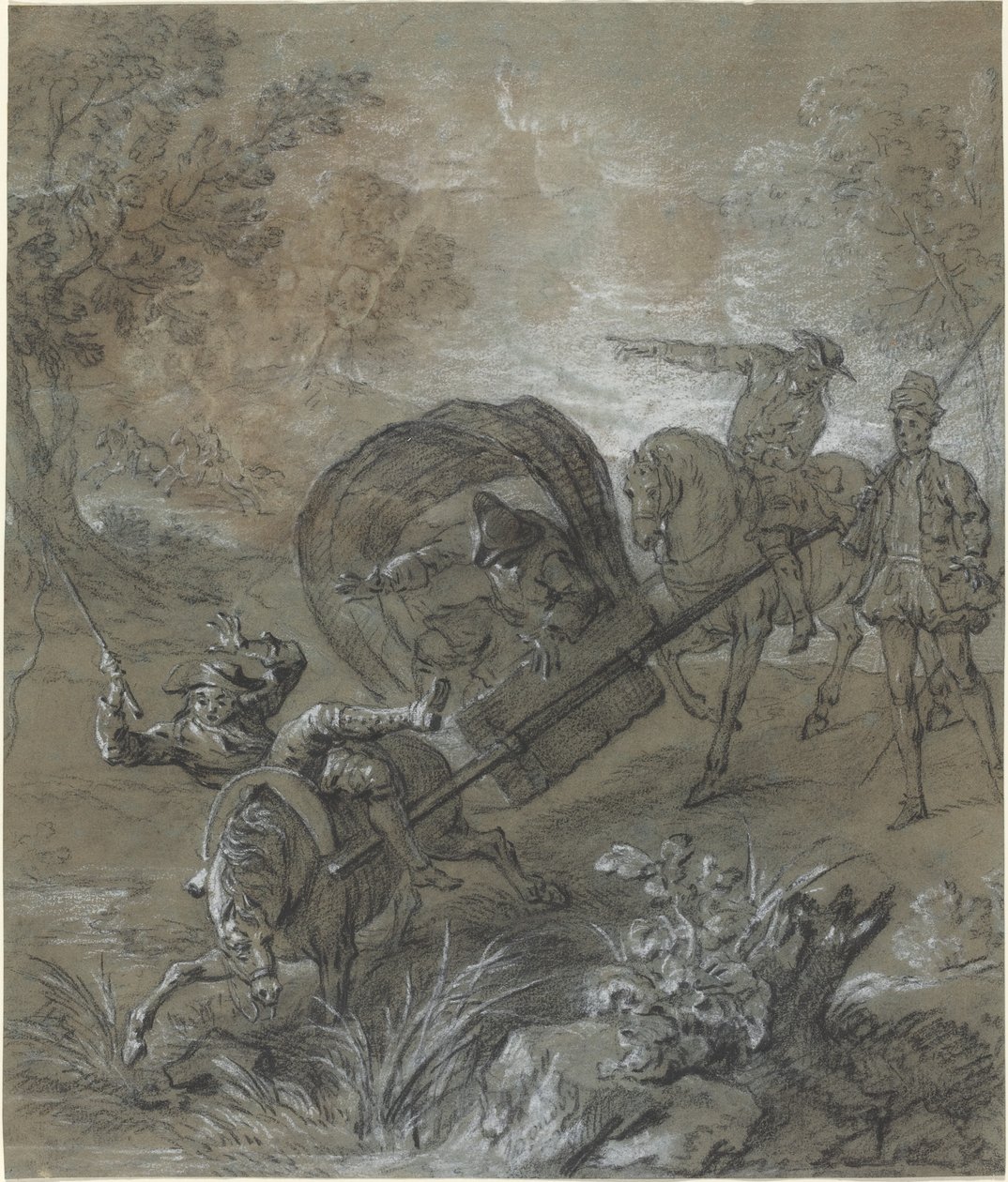 La Rancune paareilla, ammuttu suotoon tekijältä Jean Baptiste Oudry