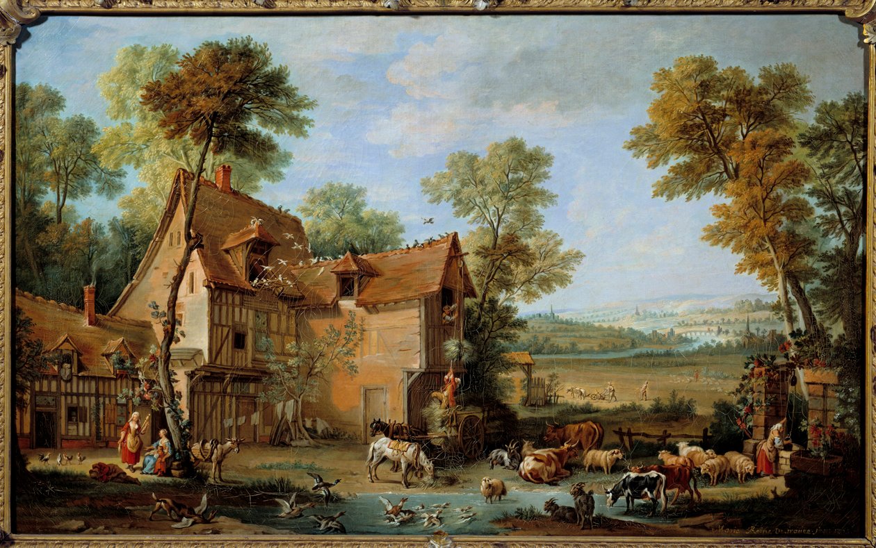 Jean Baptiste Oudryn (1686-1755) maatilamaalaus 1753 tekijältä Jean Baptiste Oudry