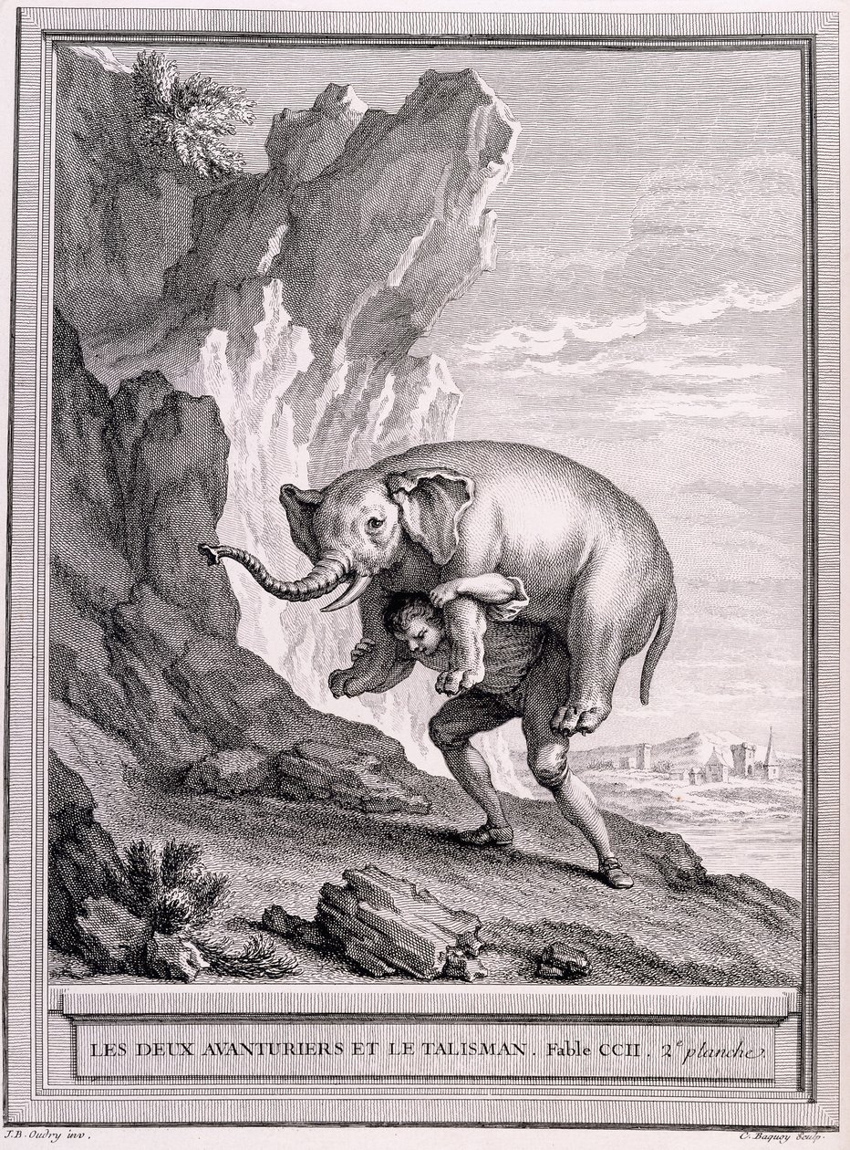 Kaksi seikkailijaa ja talisman, n. 1755-1759 tekijältä Jean Baptiste Oudry