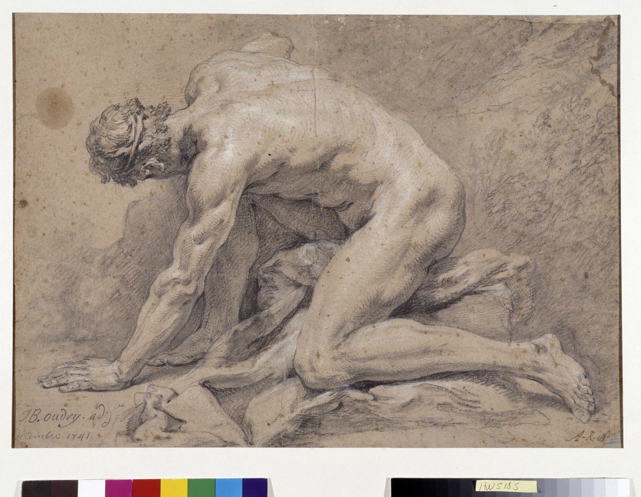 Mies opiskelee tekijältä Jean Baptiste Oudry