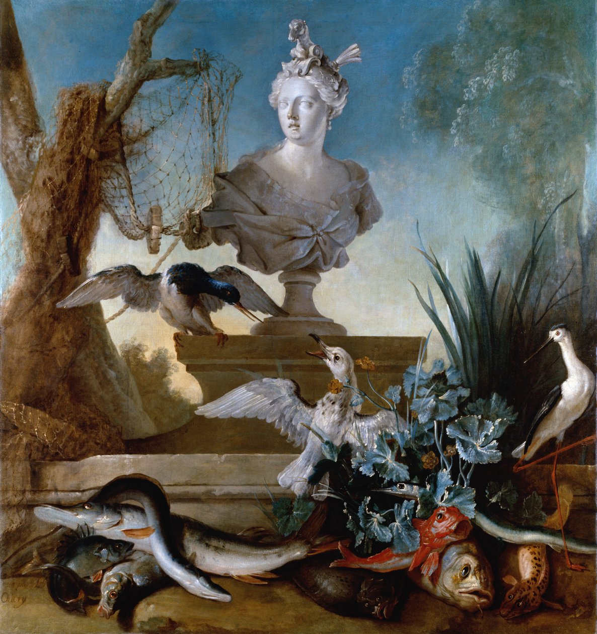 Huonekalut ja erilaiset esineet 1100- ja 1300-luvuilta tekijältä Jean Baptiste Oudry