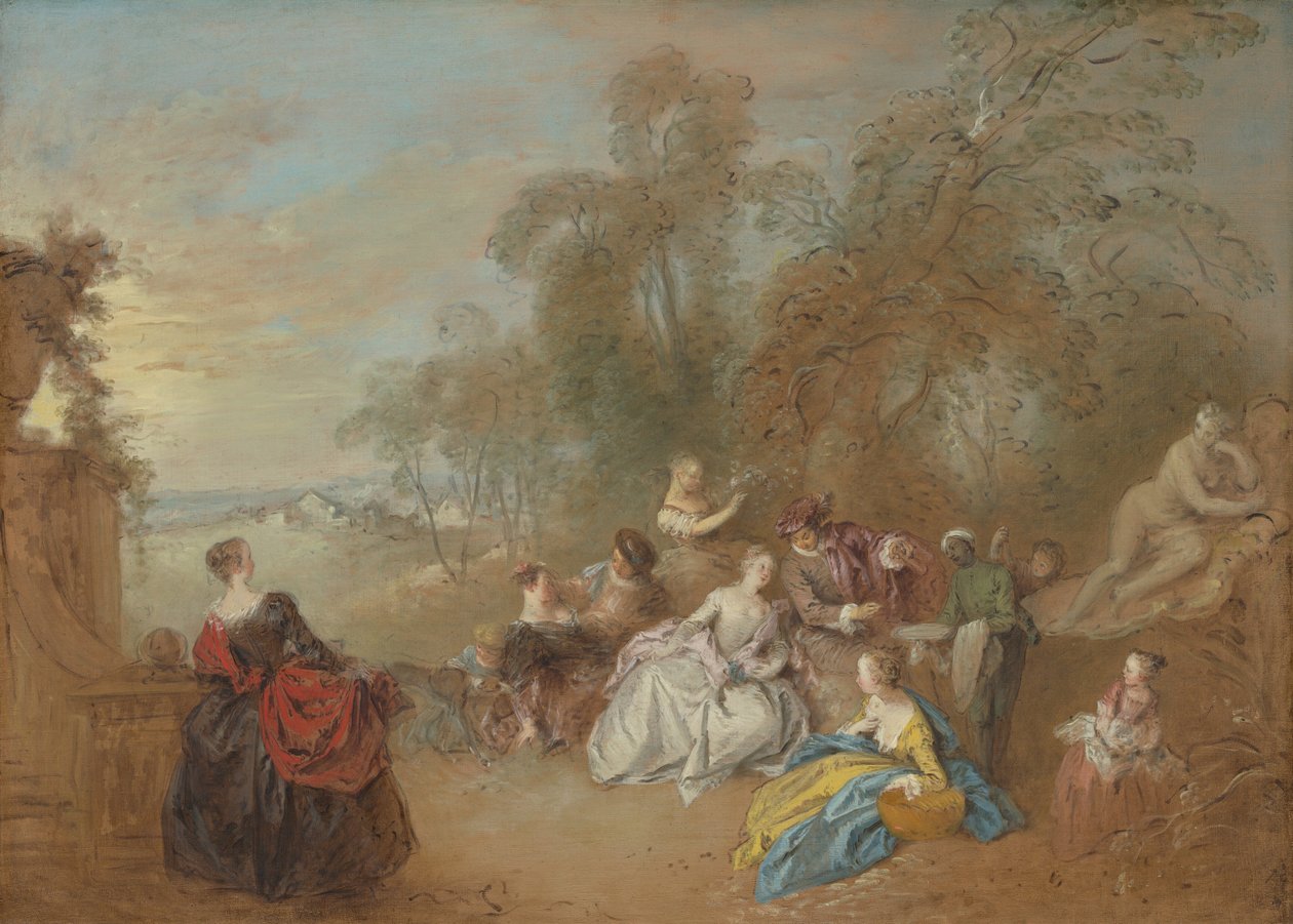 Terassilla, c. 17301735. tekijältä Jean Baptiste Pater