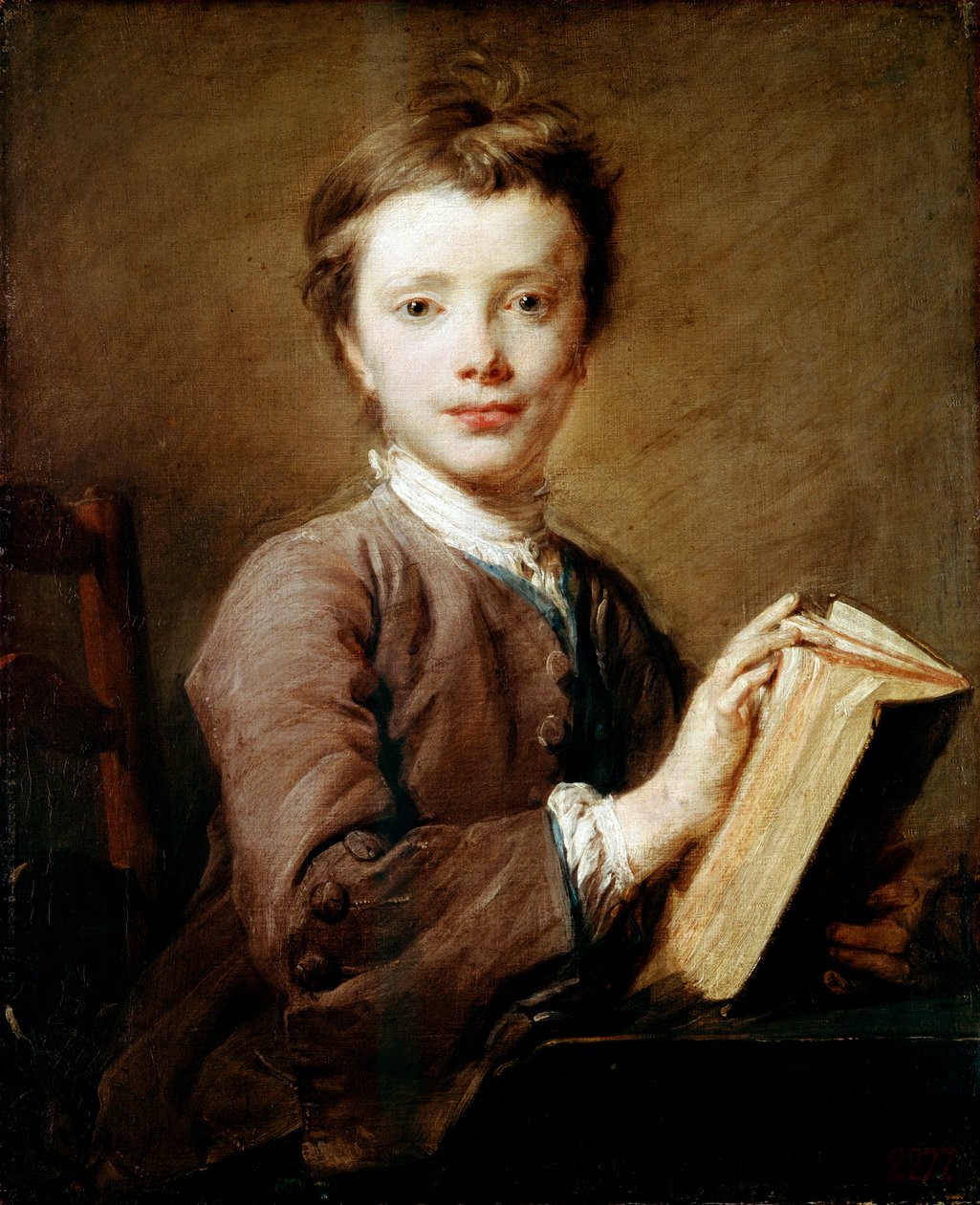 Poika kirjan kanssa, c1740. tekijältä Jean Baptiste Perronneau