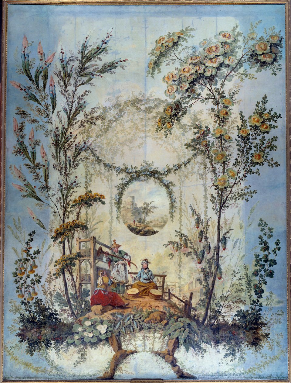 Chinoiserie: Kiinalaista kohtausta edustava koristepaneeli, ohjaaja Jean Pillement (1728-1808) tekijältä Jean Baptiste Pillement