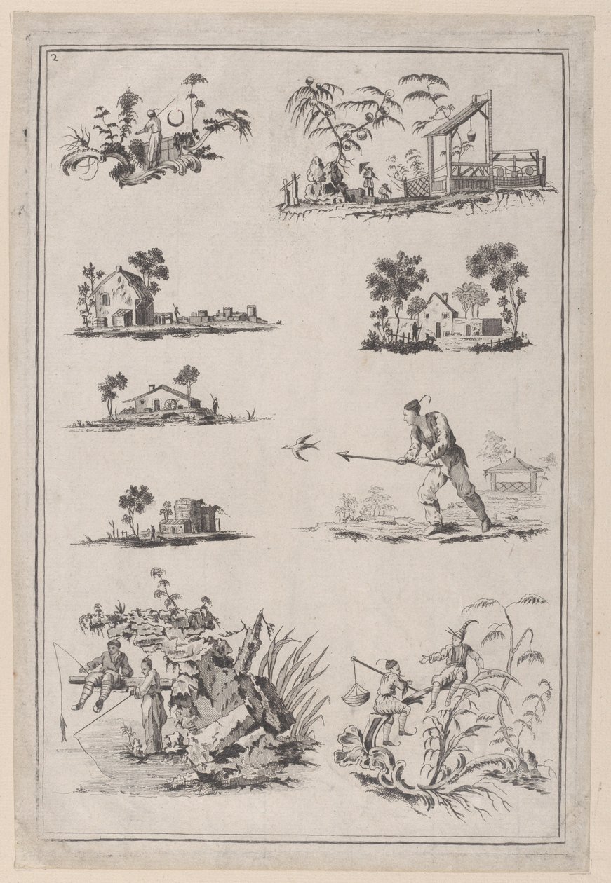 Chinoiserie Ornaments, n. 1760-85. tekijältä Jean Baptiste Pillement
