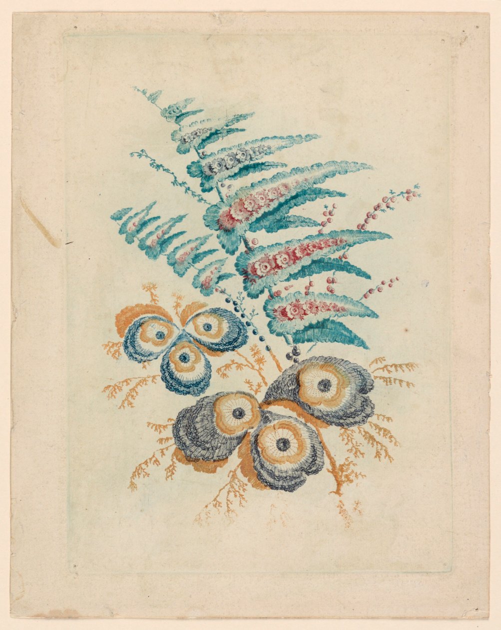 Nouvelle Suitete de Cahiers de Fleurs Idéalesin upea kukka-aihe tekijältä Jean Baptiste Pillement
