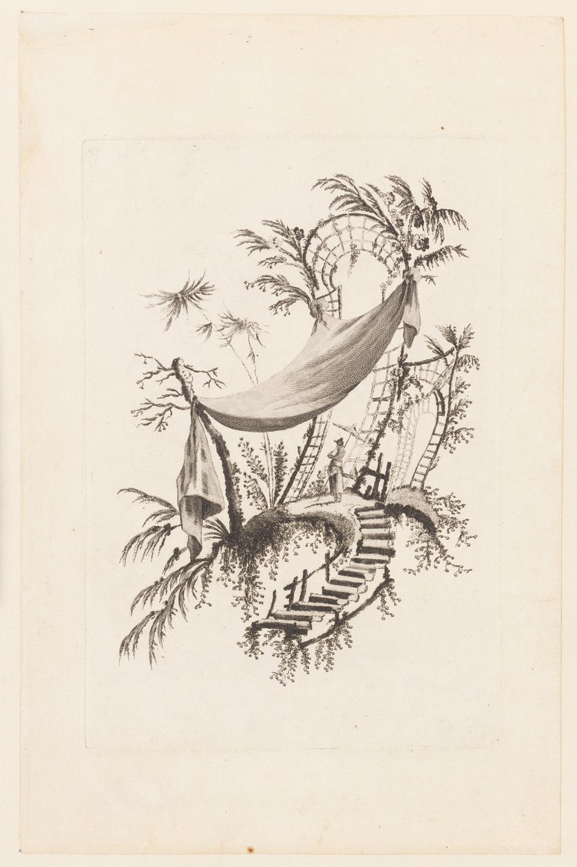 Figuuri Under Tent, "Kiinan telttojen kokoelma" tekijältä Jean Baptiste Pillement
