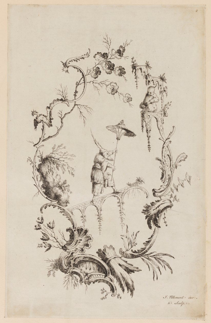 Levy 2, kirjasta "A New Book of Chinese Ornaments" tekijältä Jean Baptiste Pillement