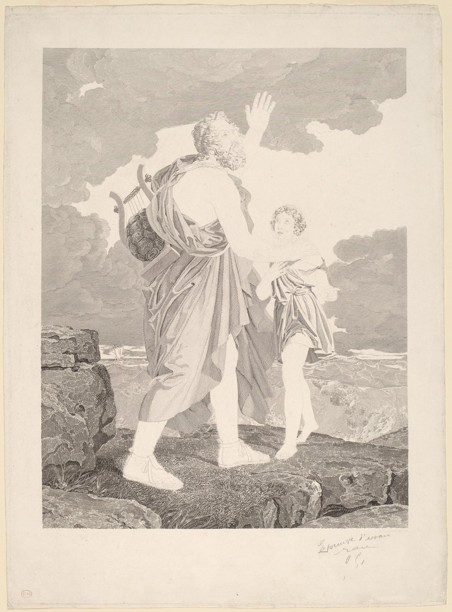 Sokea Homer tekijältä Jean Baptiste Raphael Urbain Massard, after Baron François Gerard