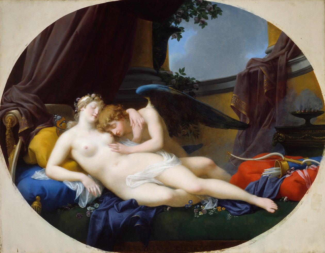 Cupid and Psyche, 1828. tekijältä Jean Baptiste Regnault
