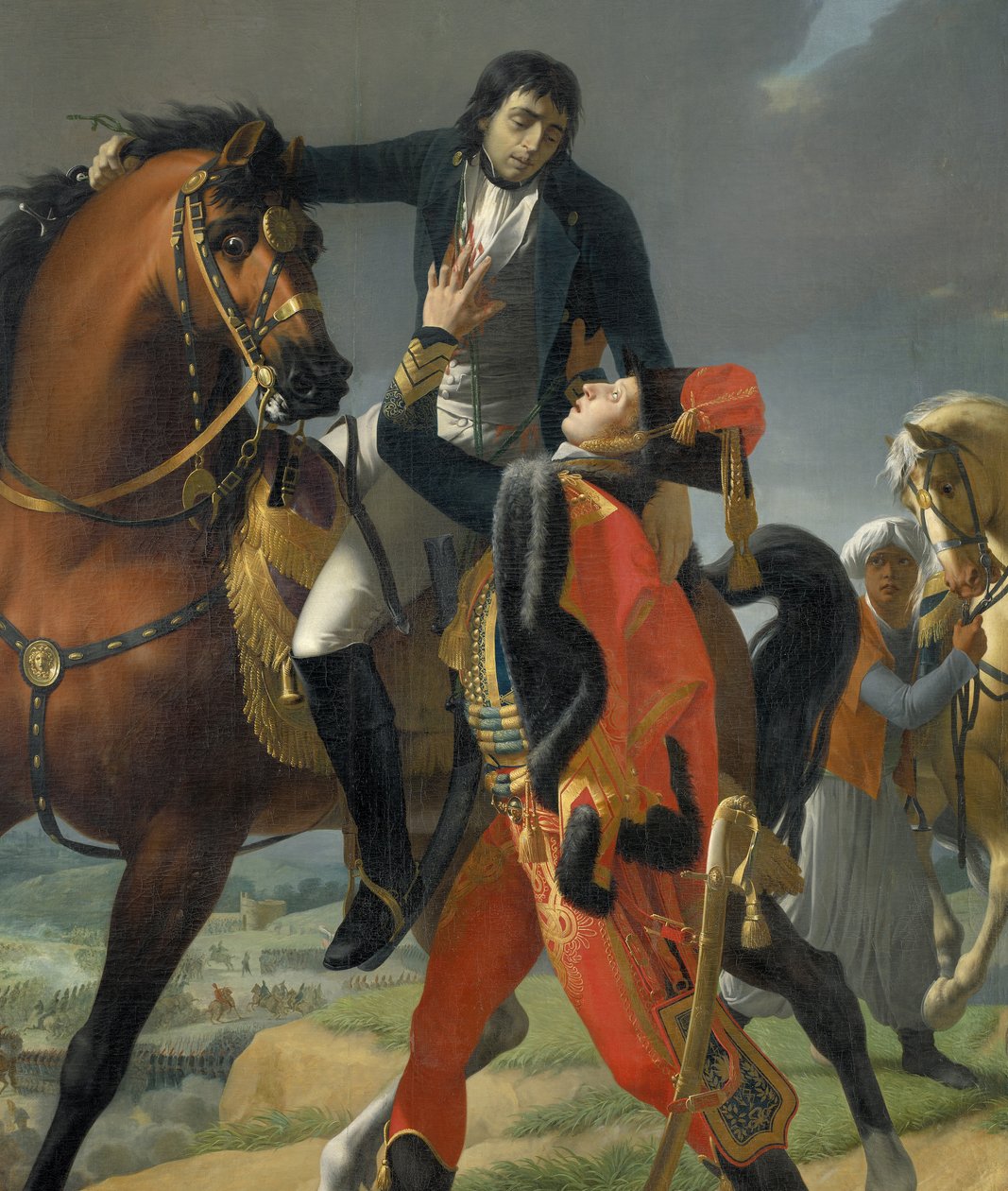 Kenraali Louis Charles Antoine Desaix kuoli Marengon taistelussa 14. kesäkuuta 1800 tekijältä Jean Baptiste Regnault