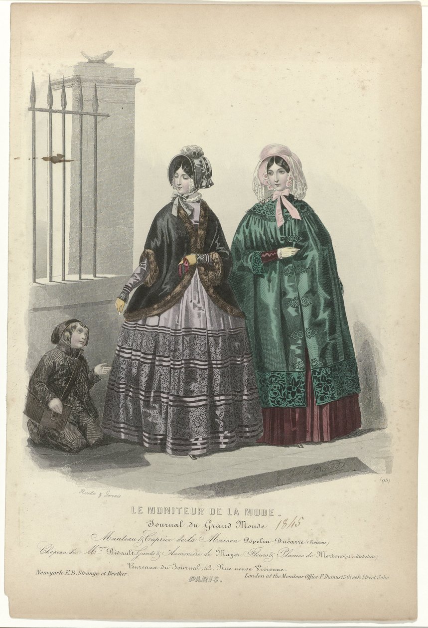 Le Moniteur de la Mode, 1845, nro 95: Coat & Caprice of the (...) tekijältä Jean Baptiste Reville