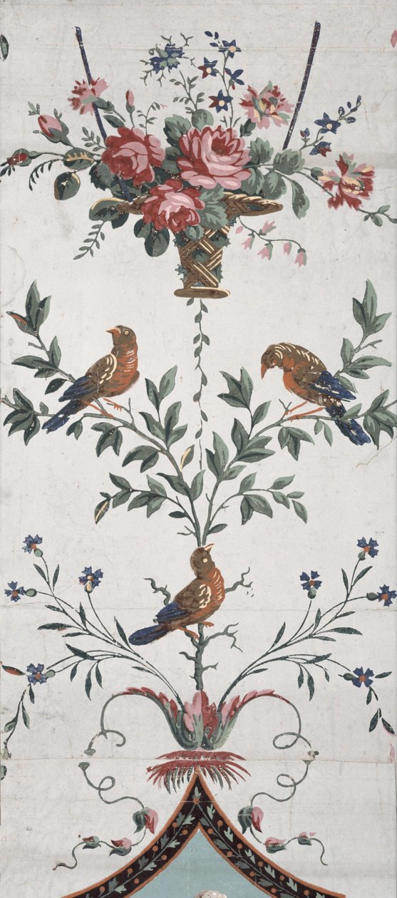 Arabesque tapettisuunnittelu (yksityiskohta) (katso myös 254541) tekijältä Jean Baptiste Réveillon