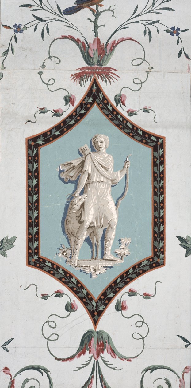 Arabesque tapettisuunnittelu (yksityiskohta) (katso myös 254542) tekijältä Jean Baptiste Réveillon