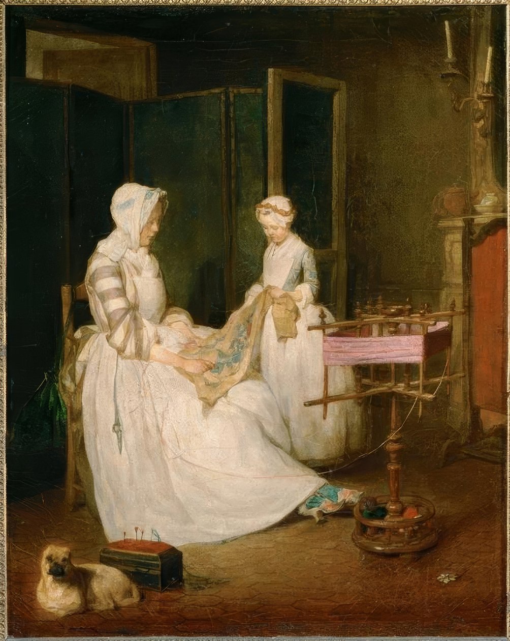 Chardin, ahkera äiti / noin 1739-40 tekijältä Jean Baptiste Simeon Chardin