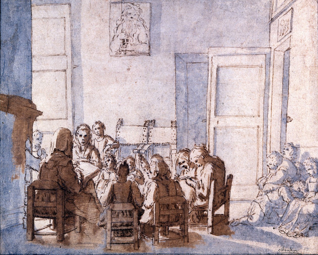 Piirustus Jean Baptiste Chardin (1699-1779), Musee Glauco Lombardi, Parma. tekijältä Jean Baptiste Simeon Chardin