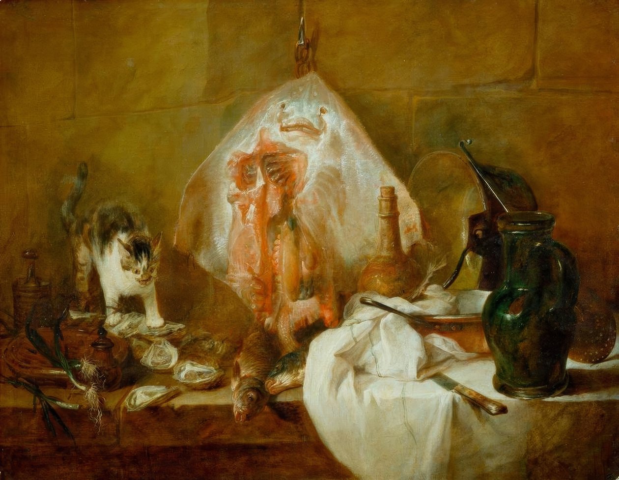 La raie, dit aussi Intérieur de cuisine tekijältä Jean Baptiste Simeon Chardin