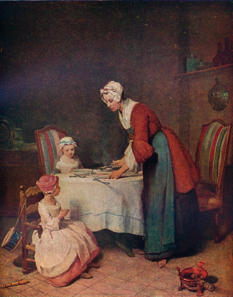 Le Benedicite Grace ennen lihaa, n. 1740. 1911 tekijältä Jean Baptiste Simeon Chardin
