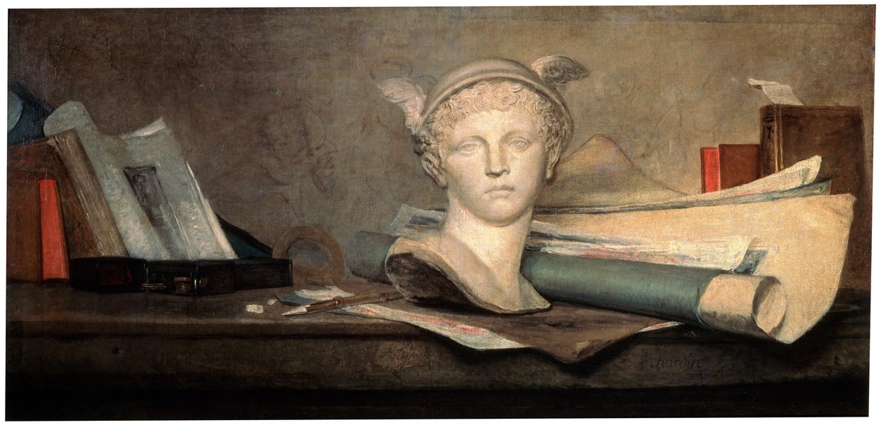 Asetelma taiteen ominaisuuksilla, 1700-luku. tekijältä Jean Baptiste Simeon Chardin