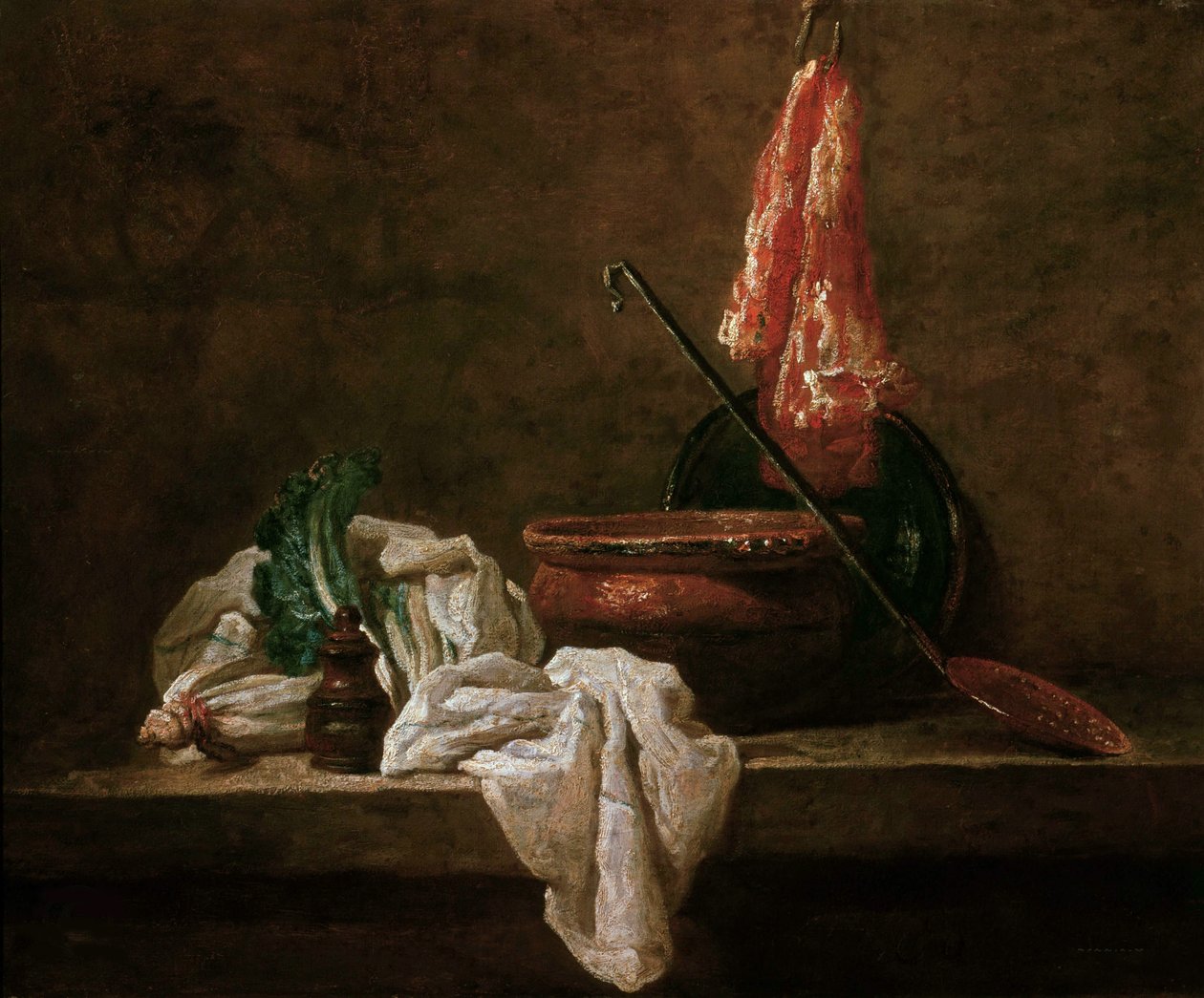 Asetelma sellerinjuuren kanssa, 1732. tekijältä Jean Baptiste Simeon Chardin