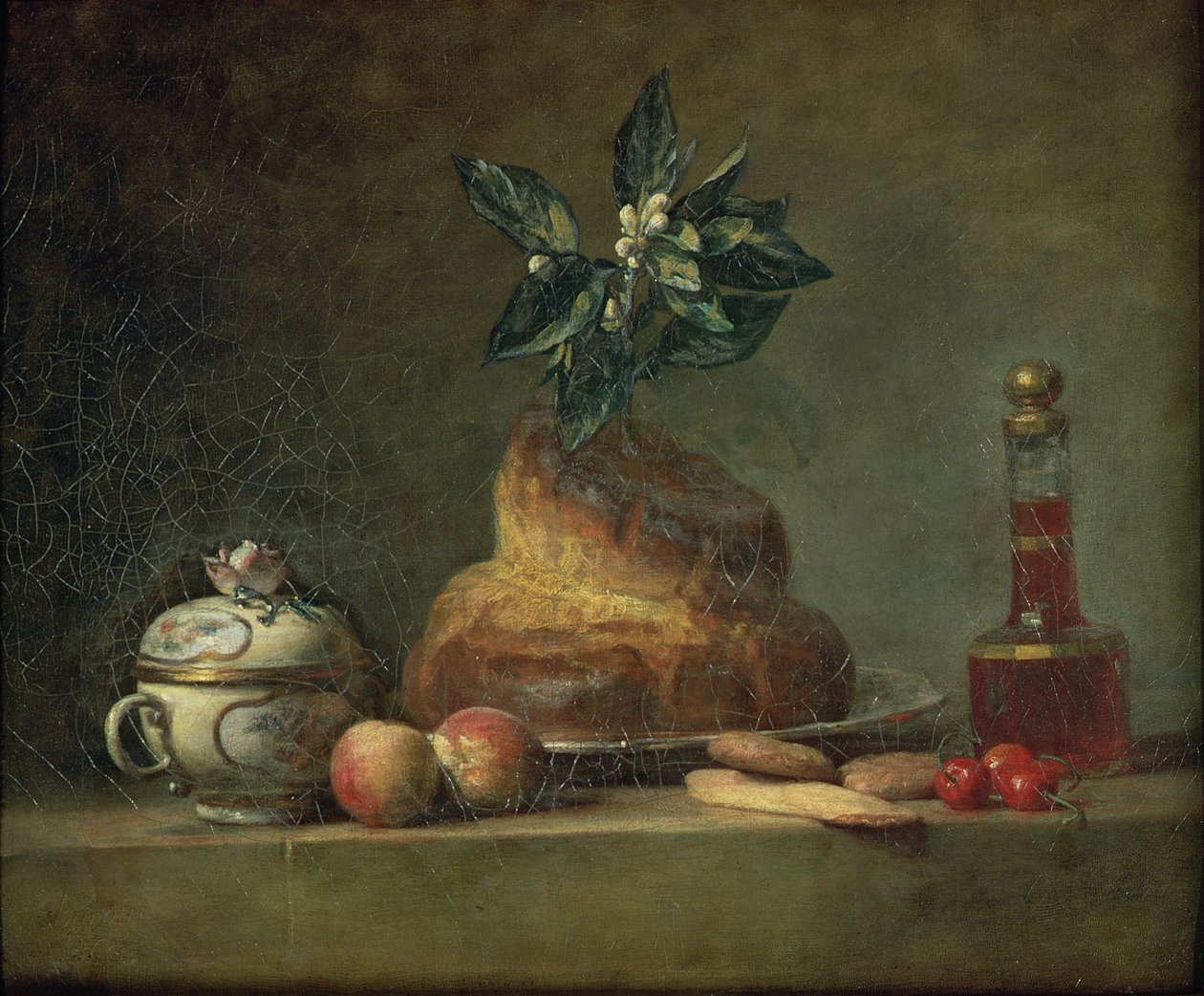 Briossi tai jälkiruoka, 1763 tekijältä Jean Baptiste Simeon Chardin