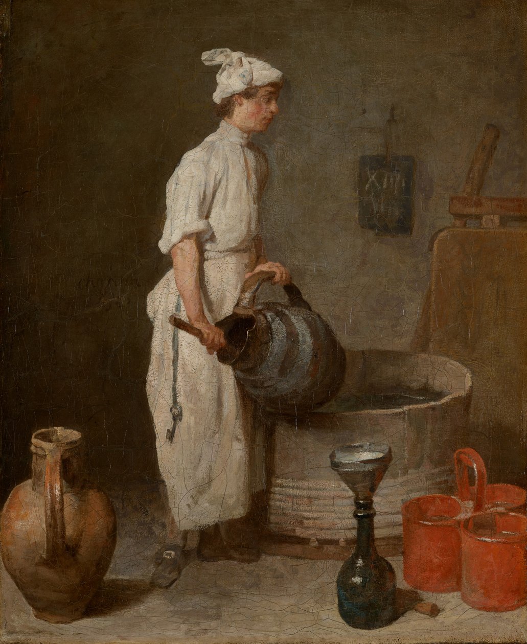 Huonekalut ja erilaiset esineet 1100- ja 1300-luvuilta tekijältä Jean Baptiste Simeon Chardin
