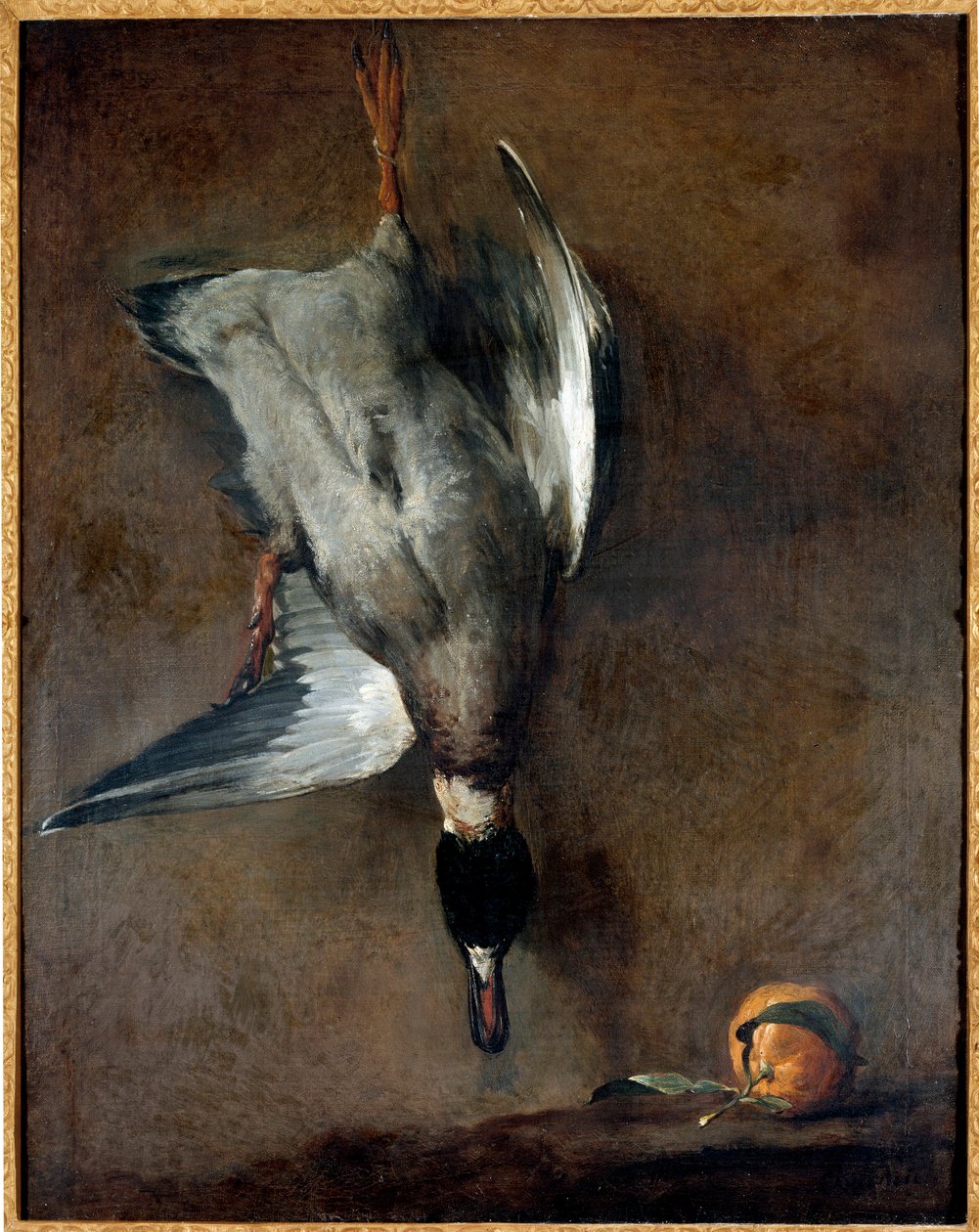 Jean Baptiste Simeon Chardinin (1699-1779) maalaus Kuollut ankka 1700-luvun Gien, Musee de la Chasse tekijältä Jean Baptiste Simeon Chardin