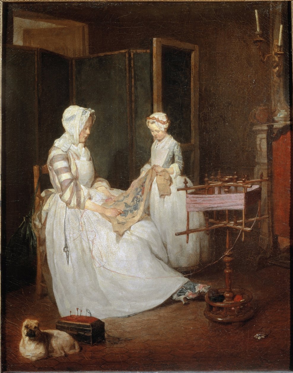 Ahkera äiti, noin 1740 tekijältä Jean Baptiste Simeon Chardin