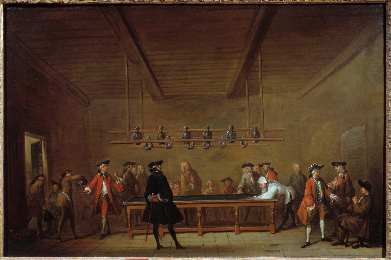 Jean Baptiste Simeon Chardin (1699-1779) Pool Party Painting -maalaus 1725 su. 0,55x0,83 m Pariisi, Musee Carnavalet tekijältä Jean Baptiste Simeon Chardin