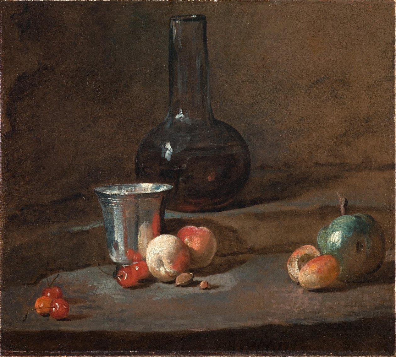 Hopeinen pikari, noin 1728 (öljy kankaalle). tekijältä Jean Baptiste Simeon Chardin